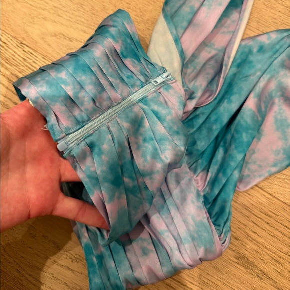 Privacy Please LOVERS & FRIENDS Venice Top Small Lilac & Turquoise Halter Silk - Picture 12 of 12